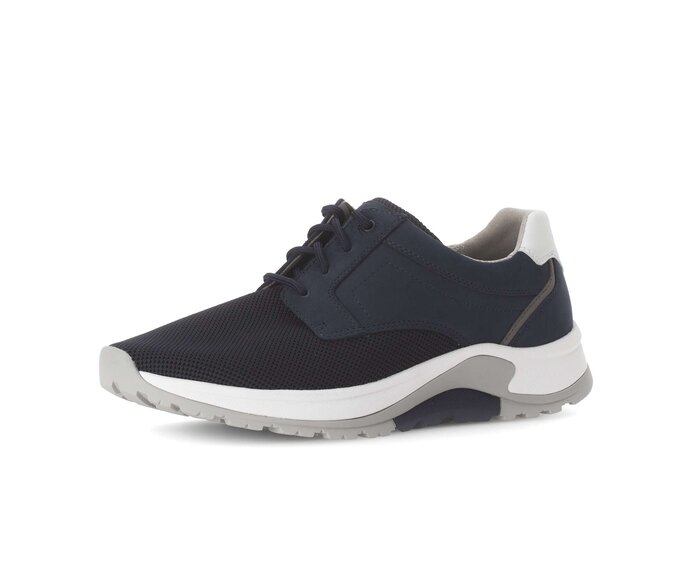 Gabor Herren Rollingsoft Sneaker Low Blau - Materialmix Leder/Textil