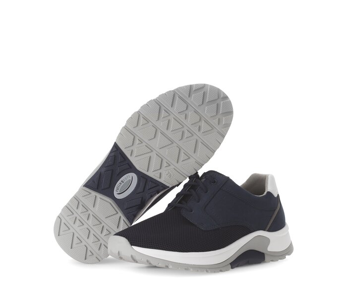 Gabor Herren Rollingsoft Sneaker Low Blau - Materialmix Leder/Textil