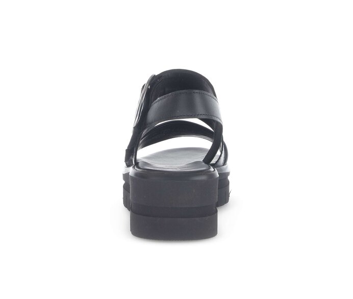 Gabor Damen  Plateau Sandale Schwarz - Glattleder