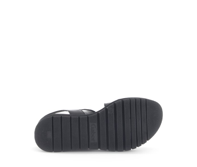 Gabor Damen  Plateau Sandale Schwarz - Glattleder