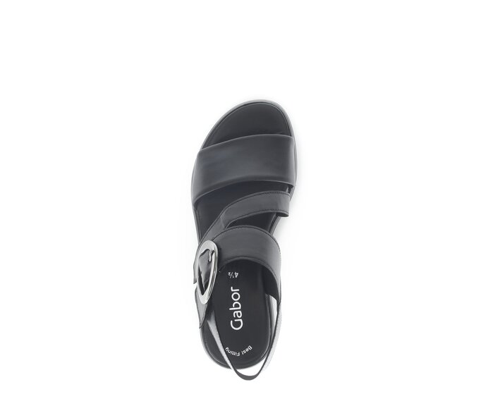 Gabor Damen  Plateau Sandale Schwarz - Glattleder