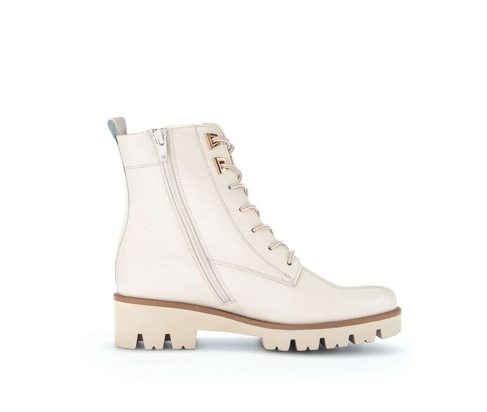 Gabor Damen  Schnürstiefelette Beige - Lackleder