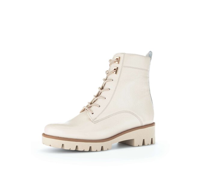 Gabor Damen  Schnürstiefelette Beige - Lackleder
