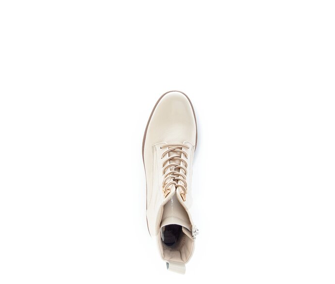 Gabor Damen  Schnürstiefelette Beige - Lackleder