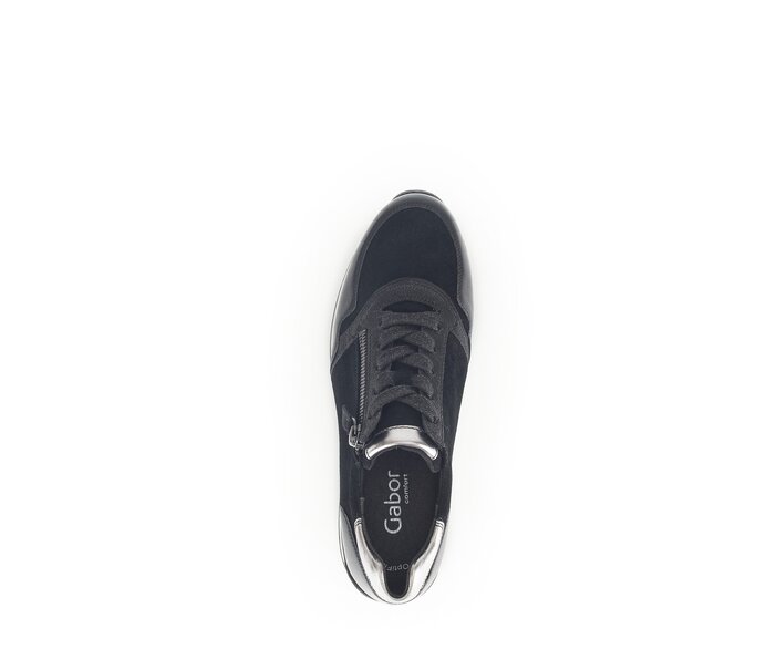 Gabor Damen  Sneaker Low Schwarz - Materialmix Leder