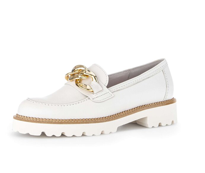 Gabor Damen  Loafer Creme - Glattleder