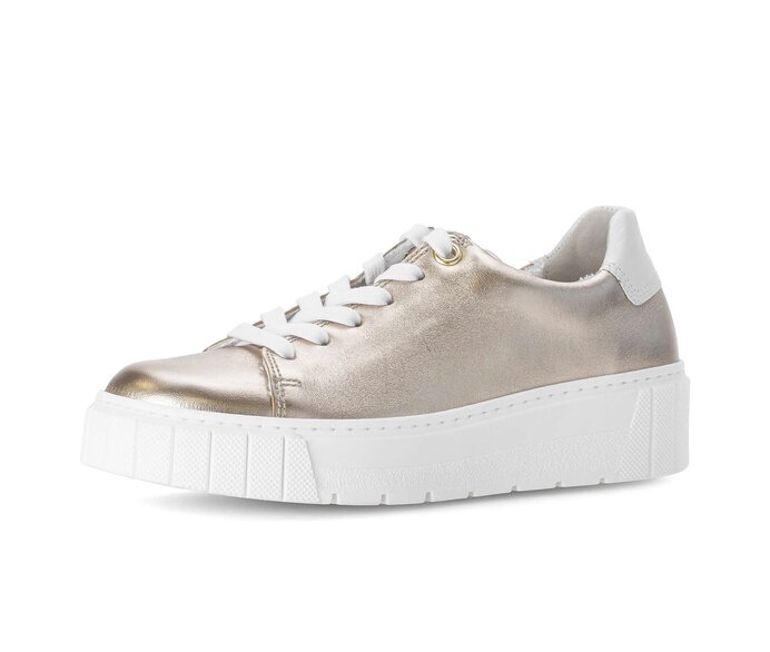 Gabor Damen  Sneaker Low Gold - Materialmix Leder