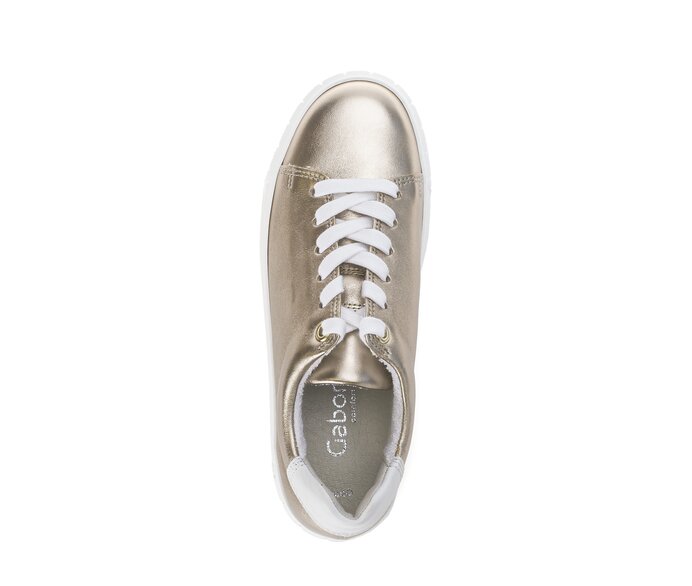 Gabor Damen  Sneaker Low Gold - Materialmix Leder