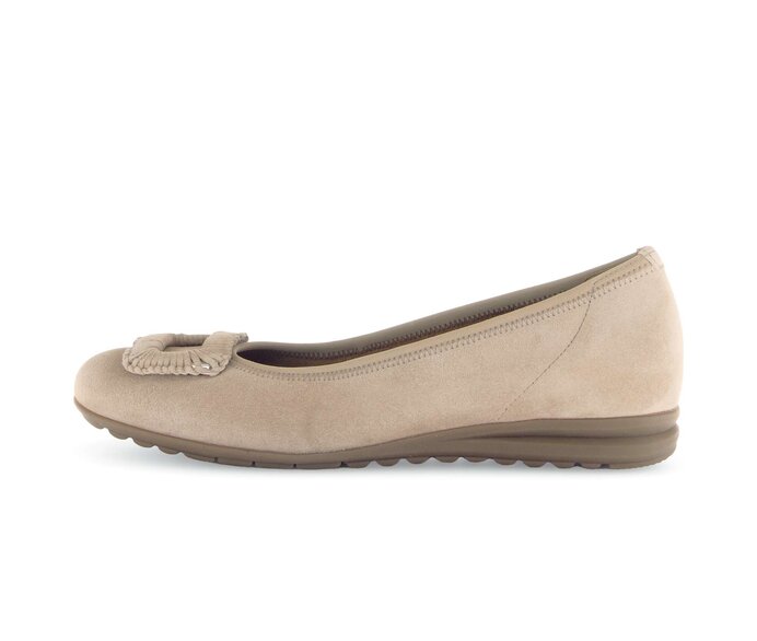 Gabor Damen Sportliche Ballerina Beige - Rauleder