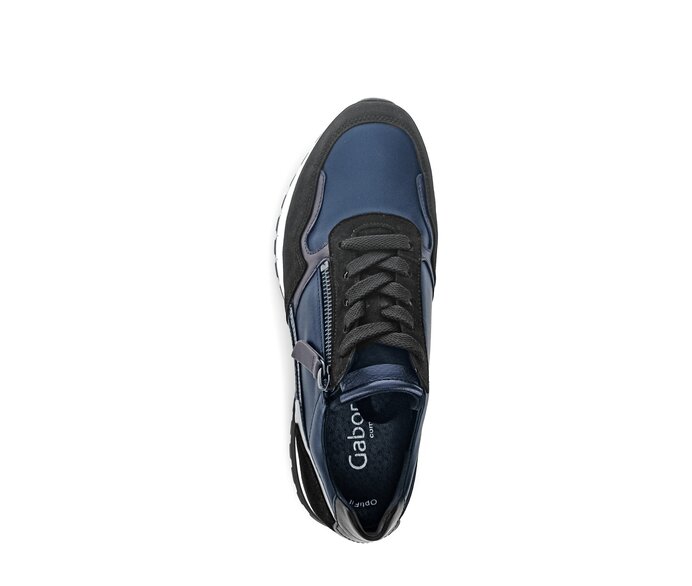 Gabor Damen  Sneaker Low Blau - Materialmix Leder