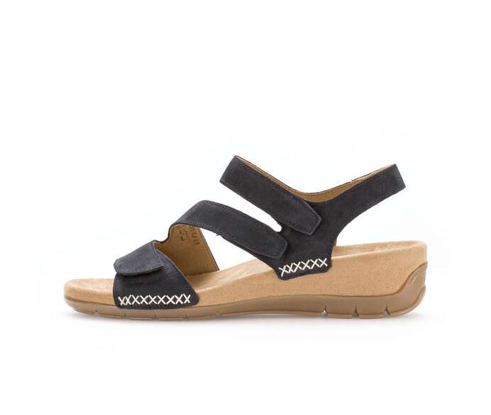 Gabor Damen Keilsandalette Blau - Rauleder