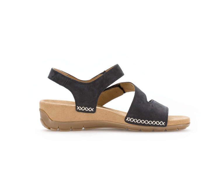 Gabor Damen  Keilsandalette Blau - Rauleder