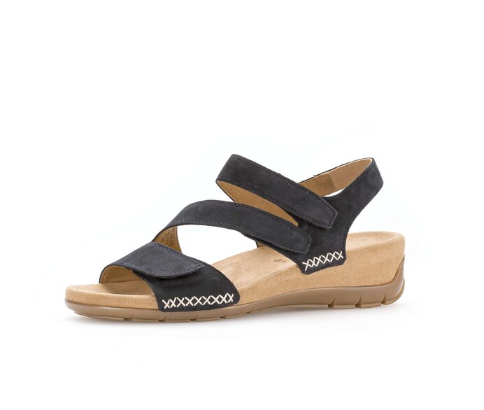 Gabor Damen  Keilsandalette Blau - Rauleder