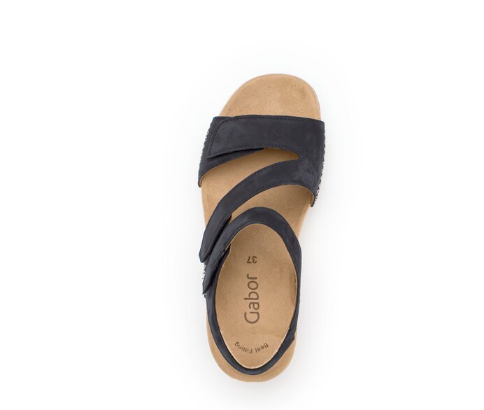 Gabor Damen  Keilsandalette Blau - Rauleder