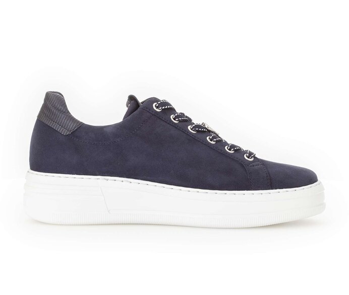 Gabor Damen  Sneaker Low Blau - Materialmix Leder
