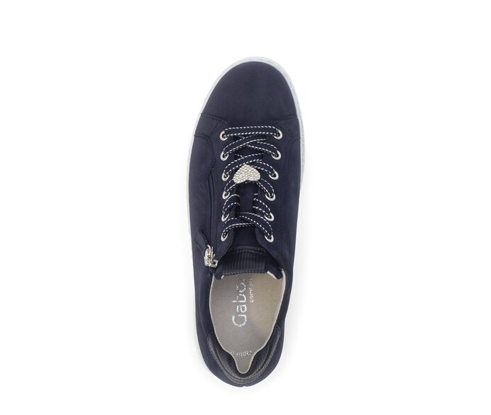 Gabor Damen  Sneaker Low Blau - Materialmix Leder