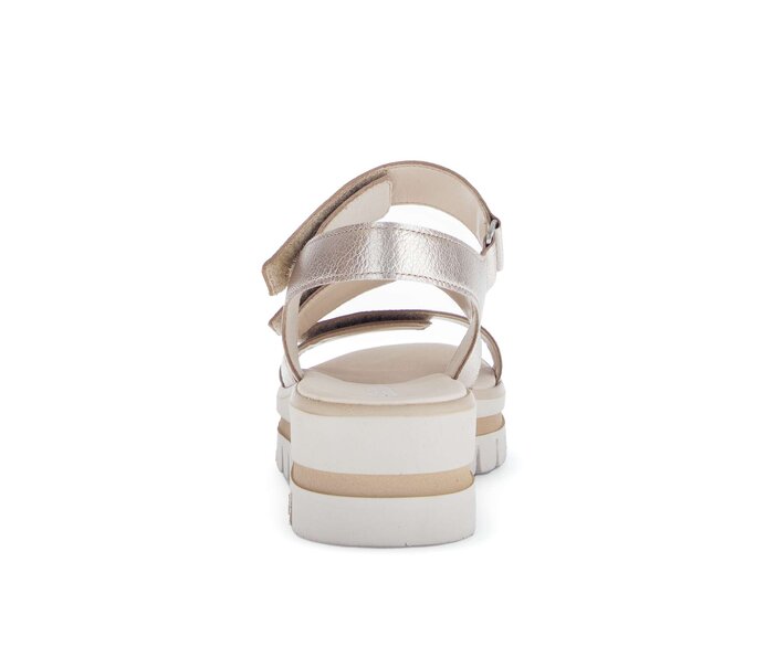 Gabor Damen  Plateau Sandale Gold - Effektleder