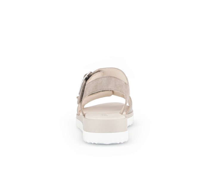 Gabor Damen  Riemchensandale Beige - Materialmix Leder