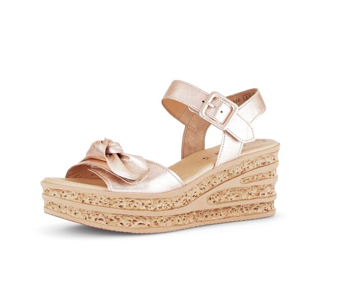 Gabor Damen  Keilsandalette Rosa - Effektleder