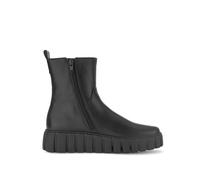 Gabor Damen  Plateau Stiefelette Schwarz - Glattleder