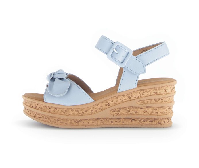 Gabor Damen Keilsandalette Blau - Glattleder