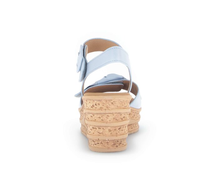 Gabor Damen  Keilsandalette Blau - Glattleder