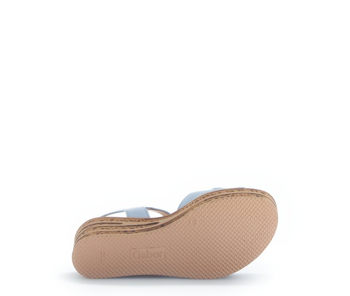 Gabor Damen  Keilsandalette Blau - Glattleder