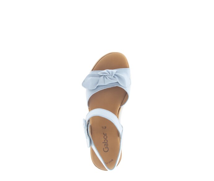 Gabor Damen  Keilsandalette Blau - Glattleder