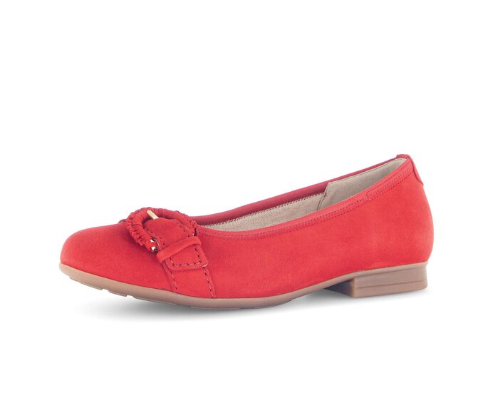 Gabor Damen  Eleganter Ballerina Rot - Rauleder