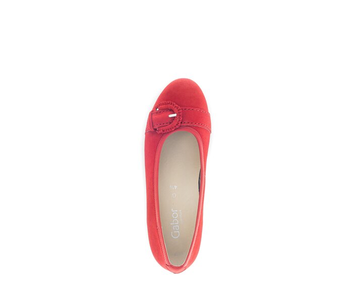 Gabor Damen  Eleganter Ballerina Rot - Rauleder