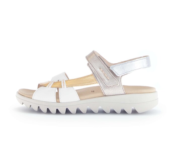Gabor Damen Riemchensandale Gold - Effektleder