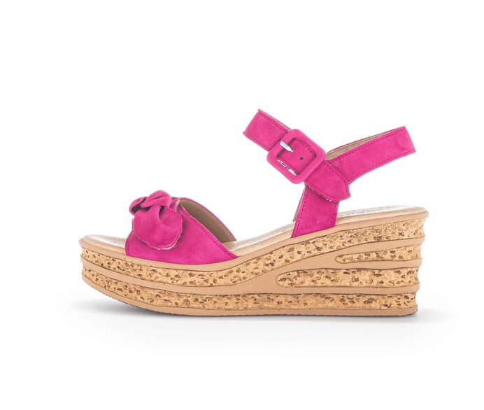 Gabor Damen Keilsandalette Pink - Rauleder