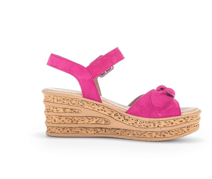 Gabor Damen  Keilsandalette Pink - Rauleder