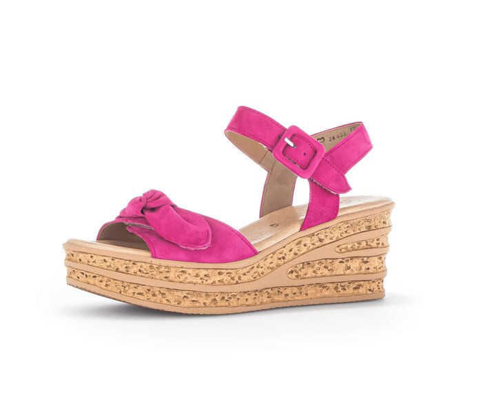 Gabor Damen  Keilsandalette Pink - Rauleder