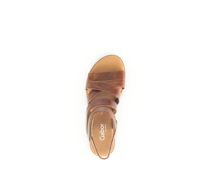 Gabor Damen  Keilsandalette Braun - Glattleder