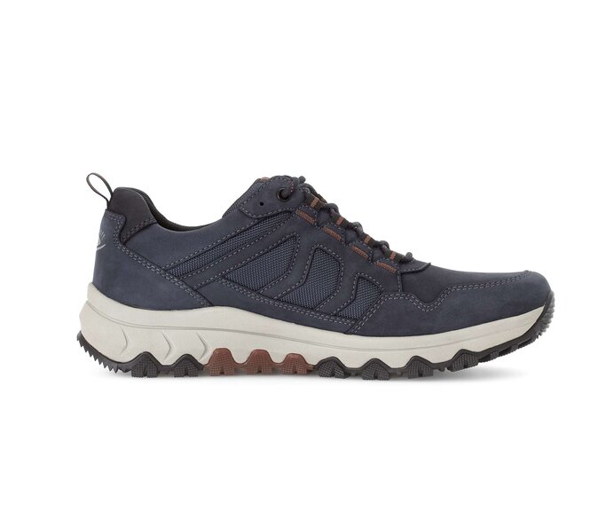 Gabor Herren Rollingsoft Sneaker Low Blau - Materialmix Leder/Textil