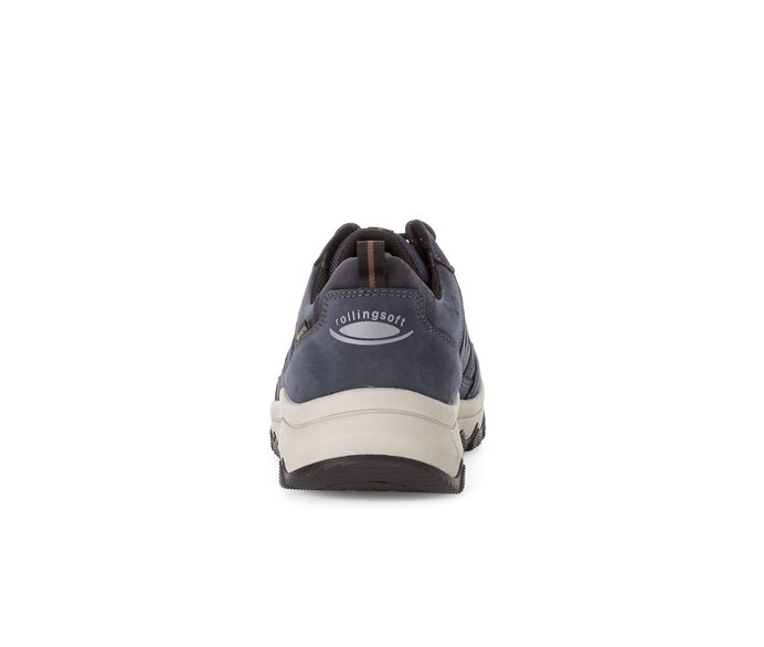 Gabor Herren Rollingsoft Sneaker Low Blau - Materialmix Leder/Textil