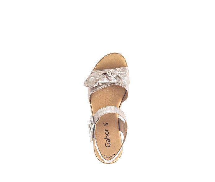 Gabor Damen  Keilsandalette Gold - Effektleder