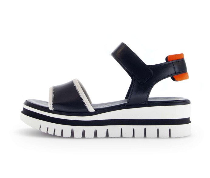 Gabor Damen Plateau Sandale Schwarz - Glattleder