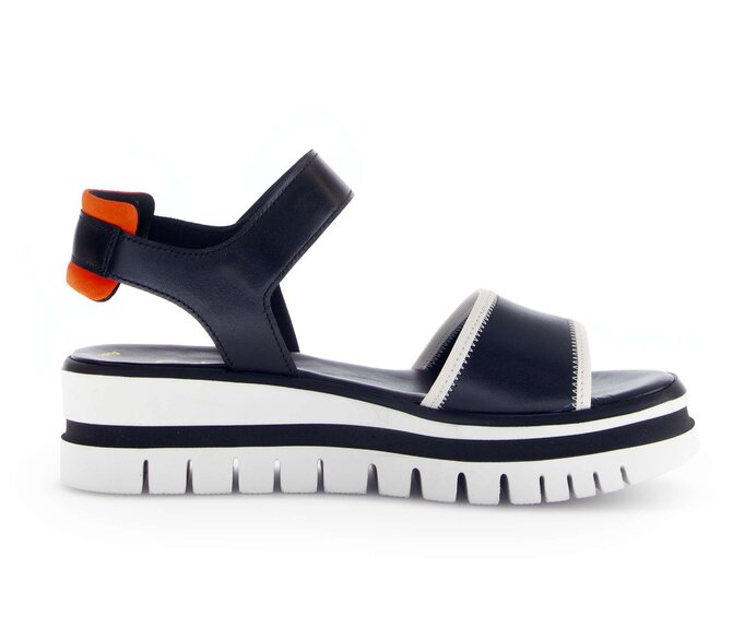 Gabor Damen  Plateau Sandale Schwarz - Glattleder