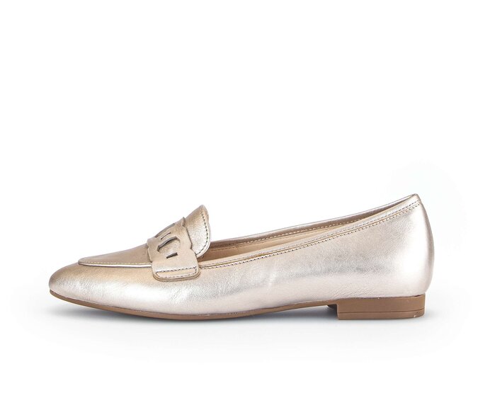 Gabor Damen Eleganter Ballerina Gold - Effektleder