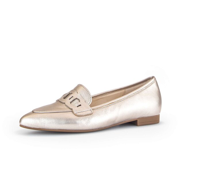 Gabor Damen  Eleganter Ballerina Gold - Effektleder