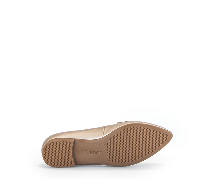 Gabor Damen  Eleganter Ballerina Gold - Effektleder