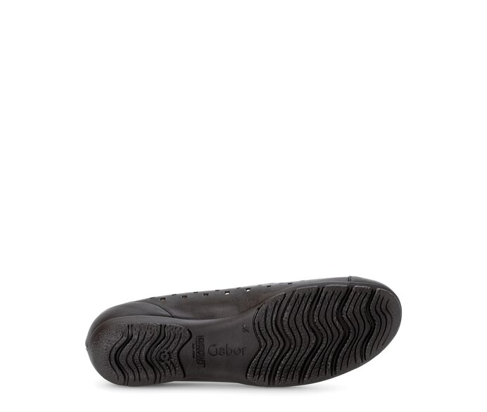 Gabor Damen  Sportliche Ballerina Schwarz - Glattleder