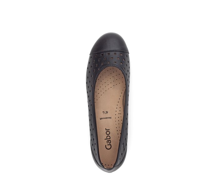 Gabor Damen  Sportliche Ballerina Schwarz - Glattleder