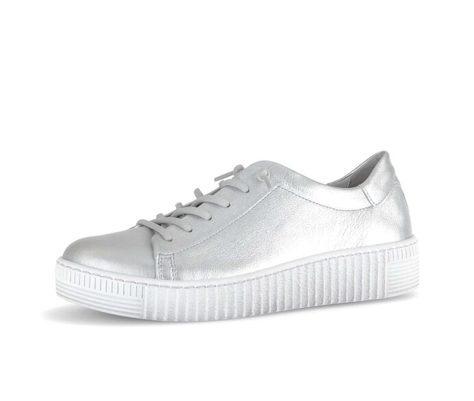Gabor Damen  Sneaker Low Silber - Effektleder