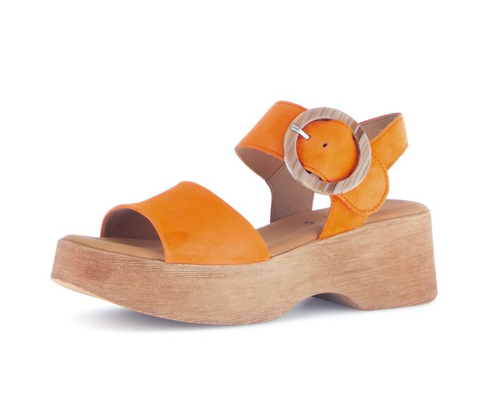 Gabor Damen  Riemchensandale Orange - Rauleder