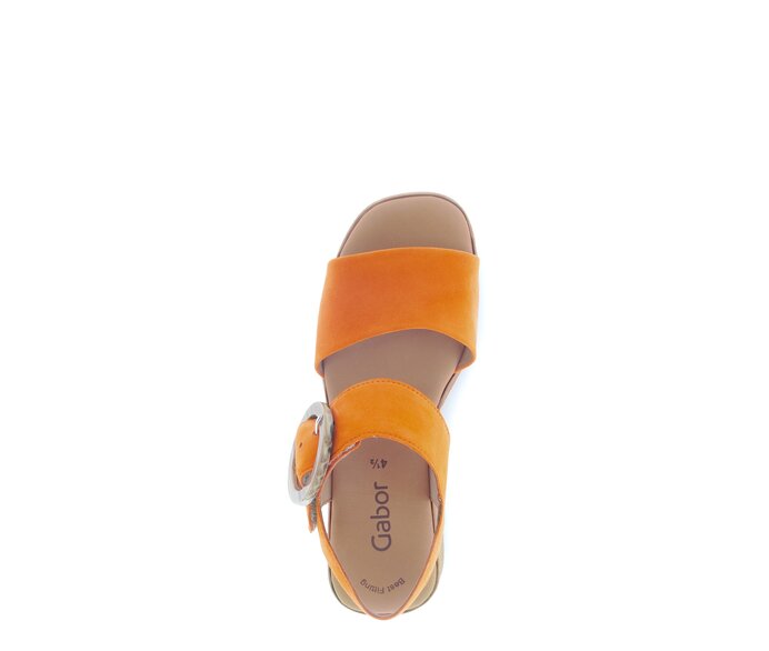 Gabor Damen  Riemchensandale Orange - Rauleder