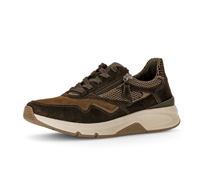 Gabor Damen  Sneaker Low Braun - Materialmix Leder/Lederimitat