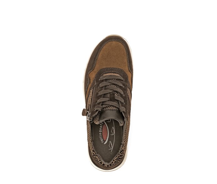 Gabor Damen  Sneaker Low Braun - Materialmix Leder/Lederimitat